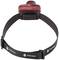 Lampe frontale Toolcraft, design noir et rouge, bandeau élastique ajustable portant l'inscription 'TOOLCRAFT'. Idéal pour les travaux nécessitant les mains libres.