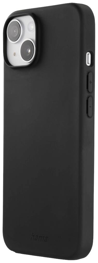 Une coque de smartphone noire avec découpe pour l'appareil photo et touches latérales de réglage du volume.