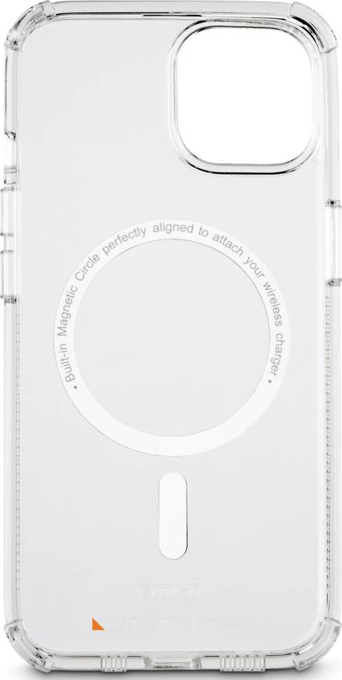 Étui de téléphone transparent avec cercle magnétique intégré, parfaitement aligné pour l'installation d'un chargeur sans fil.