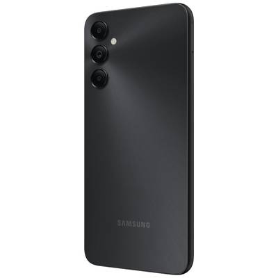 Smartphone noir avec trois objectifs de caméra et flash à l'arrière, portant la marque 'Samsung'.