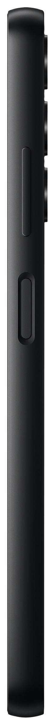 Stylo noir et fin vu de côté, avec plusieurs boutons sur un côté.