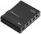 Switch réseau noir à quatre ports Ethernet de la marque Teltonika, modèle TSW304.