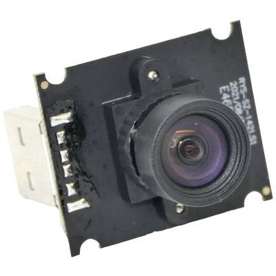 Petite caméra rectangulaire avec port USB et objectif au centre. Adaptée pour une utilisation dans des projets techniques ou électroniques.