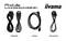 'Trois types de câbles représentés : câble électrique, câble HDMI et câble RS-232C. Logo de la marque iiyama en haut à droite.'