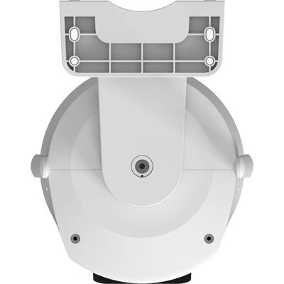 Caméra avec un support robuste qui semble convenir à des fins de surveillance. Elle est simplement blanche et montre la vue arrière.