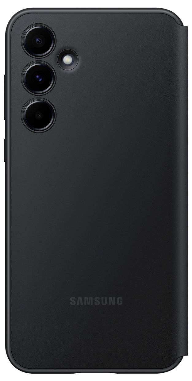 Smartphone Samsung noir avec trois objectifs d'appareil photo disposés verticalement sur l'arrière.