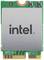 Une carte réseau Intel pour ordinateurs portables ou de bureau, sur laquelle le logo 'intel' est imprimé. Elle dispose de connecteurs et est conçue pour la communication sans fil.
