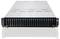 Un rack serveur avec plusieurs baies de disques, boîtier argenté, vue de face, adapté aux solutions de stockage dans les centres de données.