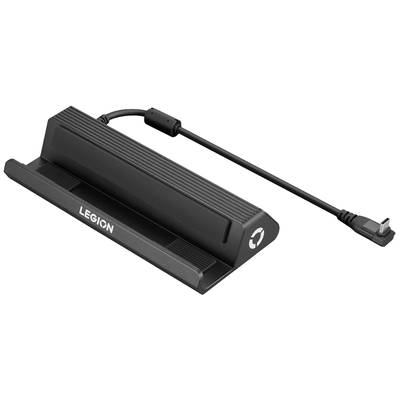 Un chargeur noir portant l'inscription 'Legion'. Il est équipé d'un câble avec une fiche coudée.