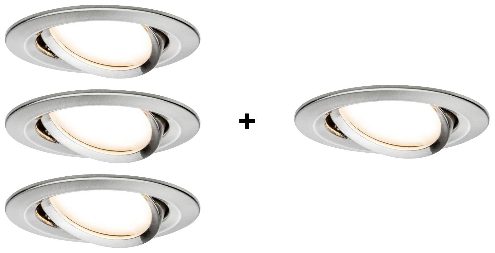 Paulmann 4064161325866 Nova Spot encastrable jeu de 4 LED LED 24 W fer (brossé)
