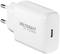 Chargeur USB-C blanc à deux broches européennes, portant la mention latérale 'VOLTCRAFT UC-1C20W01'.