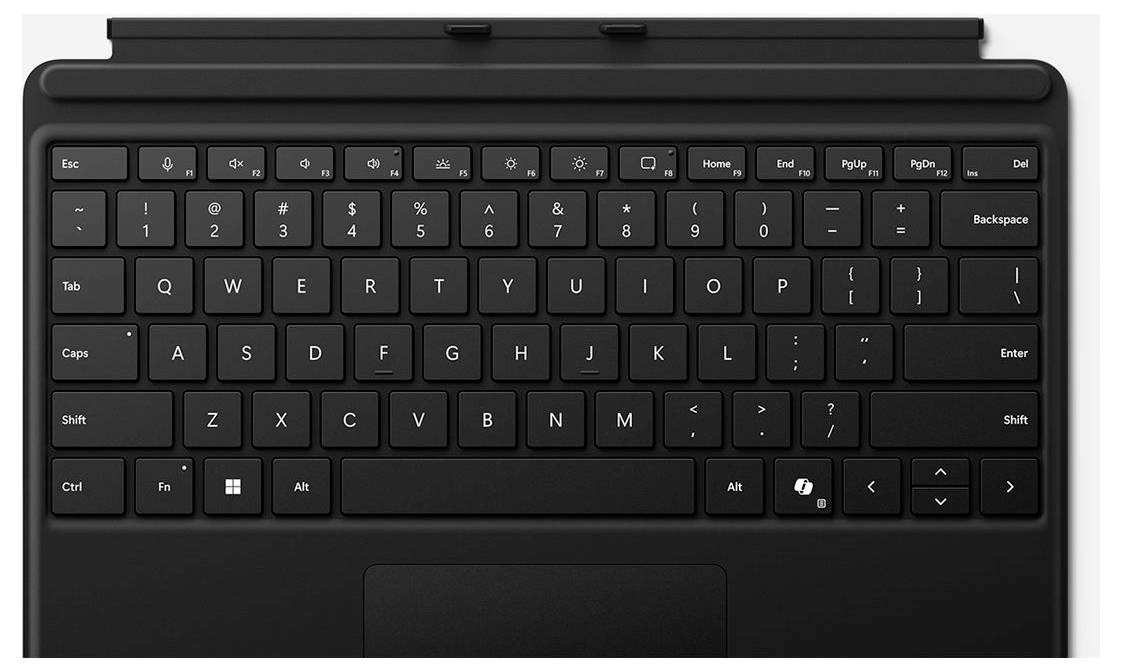 Un clavier QWERTY noir vu de dessus.