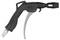 Pistolet pneumatique en plastique noir et métal avec poignée ergonomique et déclencheur. Utilisé pour nettoyer les surfaces à l'aide d'air comprimé.
