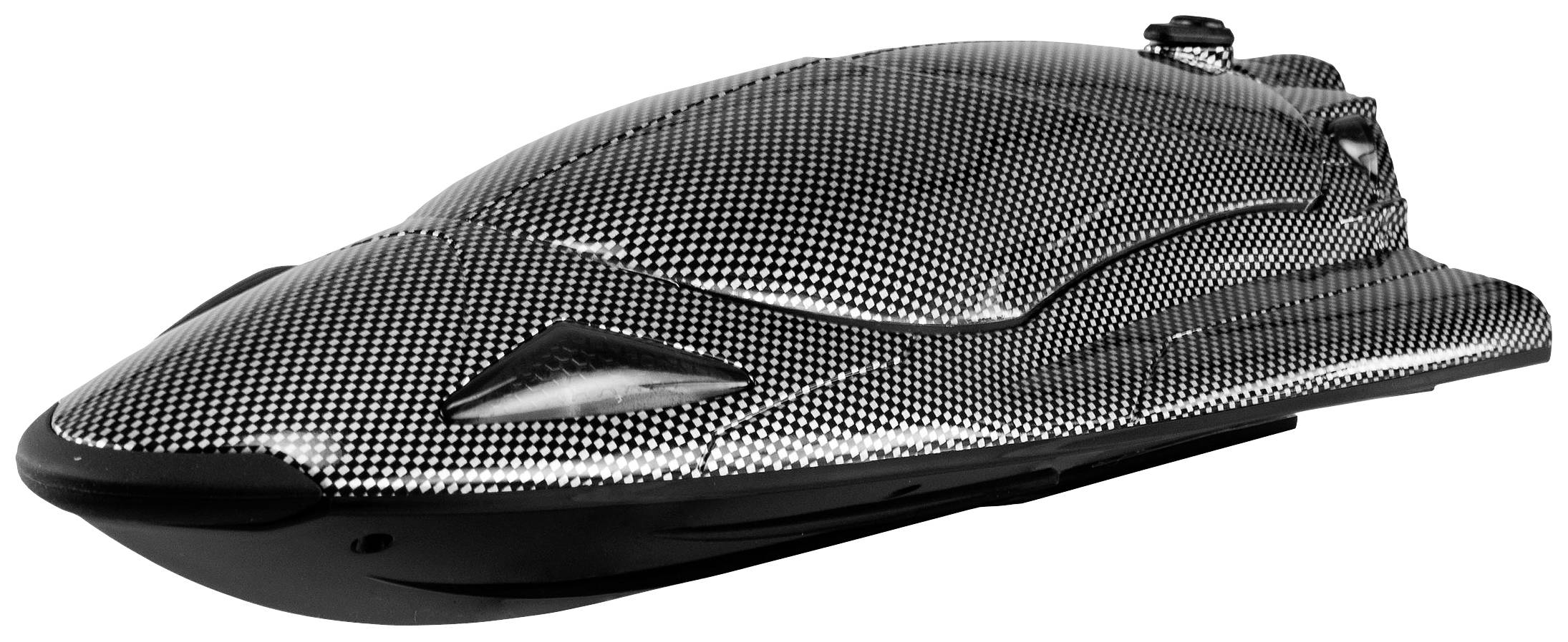 Un Seabob moderne au design en fibre de carbone, aux lignes aérodynamiques et futuriste, est conçu pour la plongée et le snorkeling rapides dans l'eau.