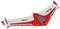 Un avion-modèle rouge et blanc avec deux petites ailes et 'Ebee' inscrit sur l'aile. Il est utilisé pour la cartographie aérienne.