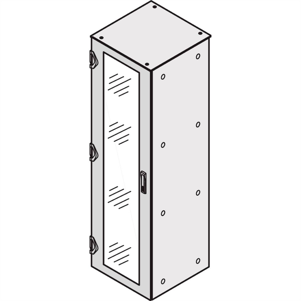 nVent SCHROFF 22130909 19 pouces Porte vitrée pour armoire électrique 42 UH fermée gris clair