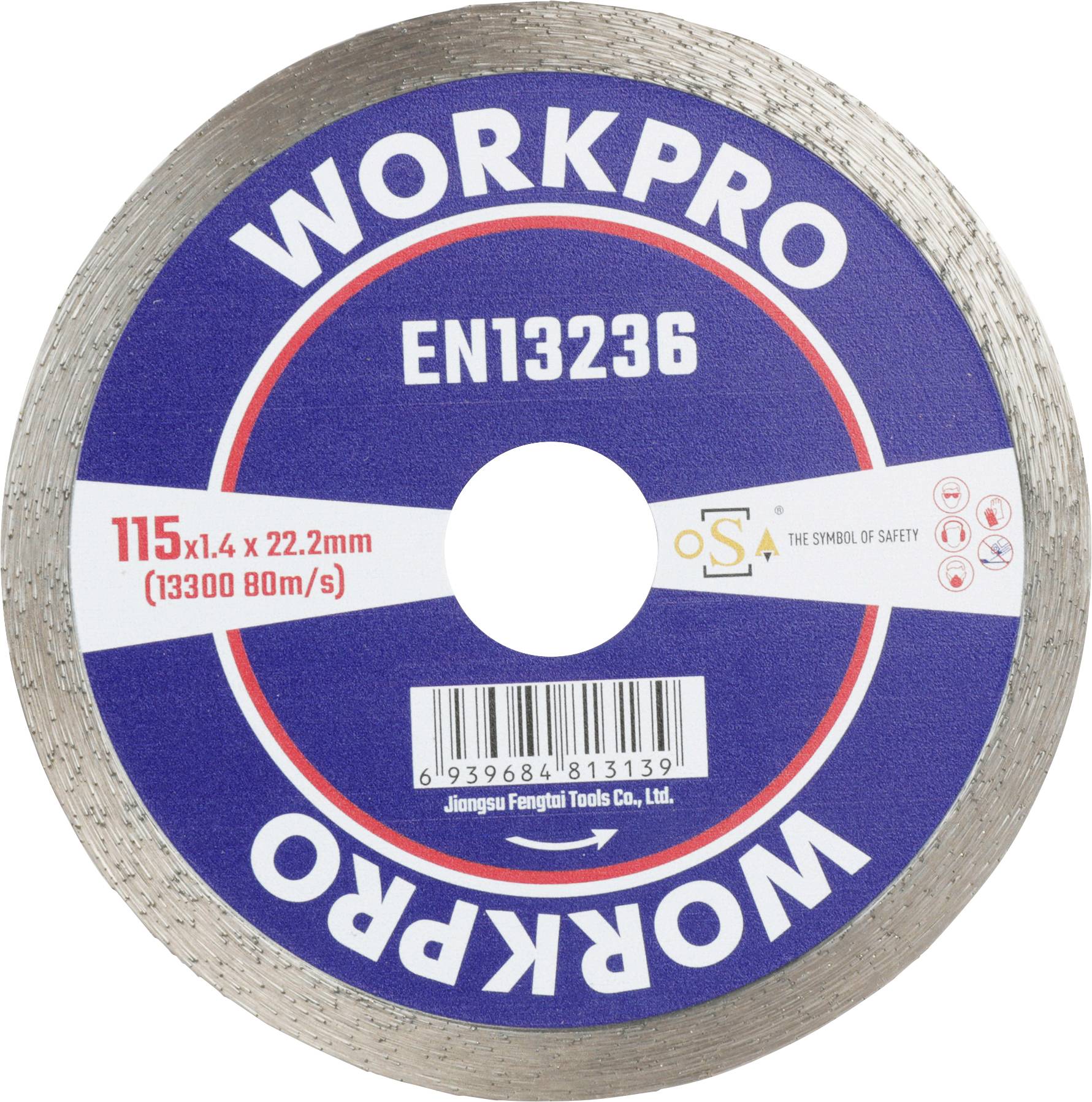 WorkPro GSOSCR-1 Disque à tronçonner 115 mm 1 pc(s) Céramique, Porcelaine, Marbre, Brique, Verre, pierre à chaux, Granite, Pierre naturelle, Grès
