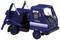 Modèle réduit d'un camion-benne bleu avec le logo de la 'Technisches Hilfswerk' sur le côté, sans fonction particulière visible.