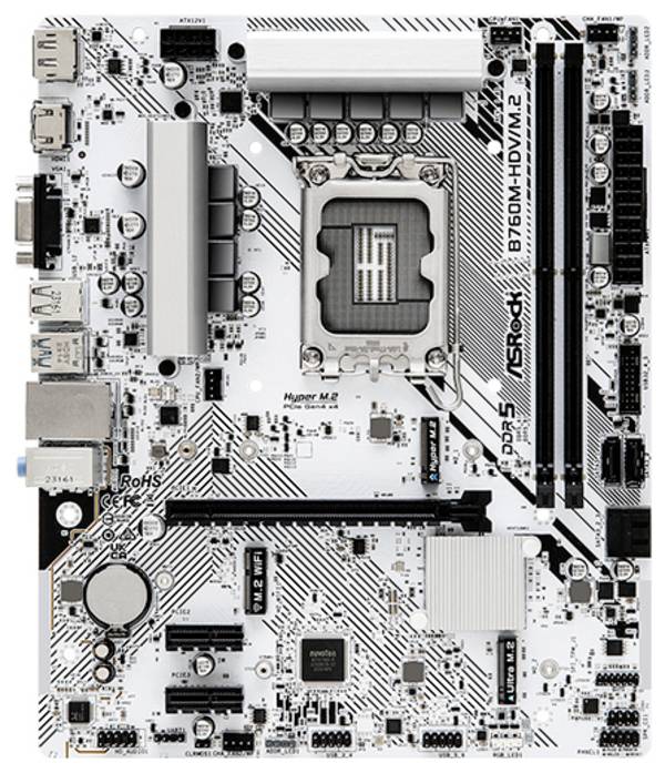 ASRock B760M-HDV/ M.2 (1700) Carte mère Socket (PC) Intel® 1700 Facteur de forme (détails) Micro-ATX Chipset de la carte mère Intel® B760