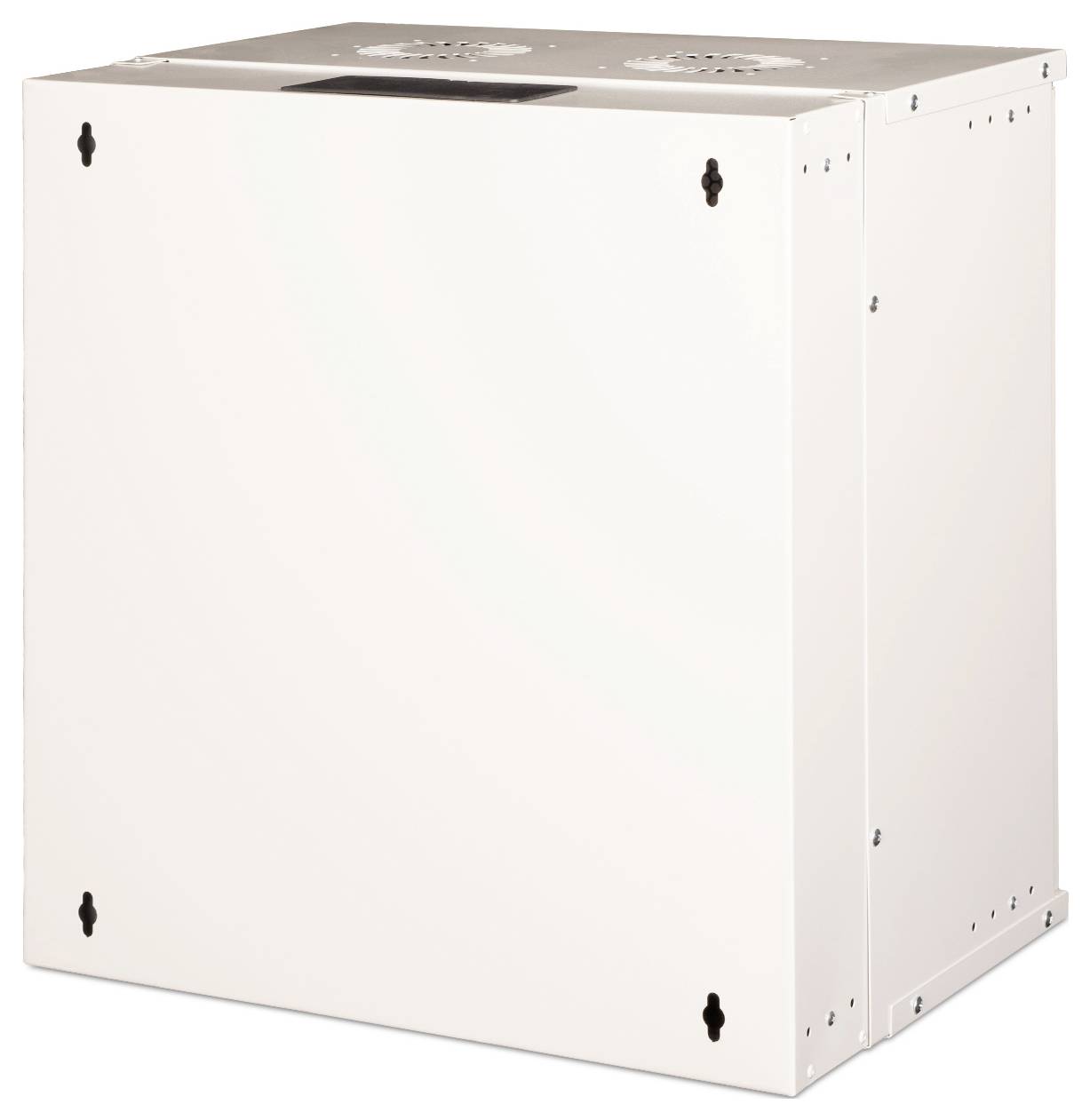 Un déshumidificateur blanc rectangulaire avec une zone métallique perforée en haut, reconnaissable à ses ouvertures de ventilation et ses points de fixation sur les côtés.
