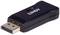 Un adaptateur noir avec une fiche DisplayPort et un indicateur LED, portant l'inscription 'LINDY' sur le dessus.