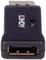 Adaptateur HDMI noir de la marque Lindy avec port HDMI femelle à l'avant et connecteur HDMI mâle en haut, design compact.