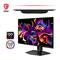 Un moniteur MSI avec un affichage coloré et abstrait utilisant la technologie QD-OLED. Le logo MSI est visible en haut à gauche.