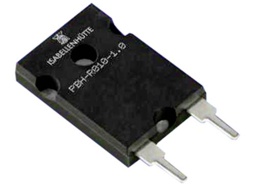 Composant électronique portant l'inscription 'ISABELLENHÜTTE PSM-R010-1.0'. Boîtier noir avec deux bornes métalliques.
