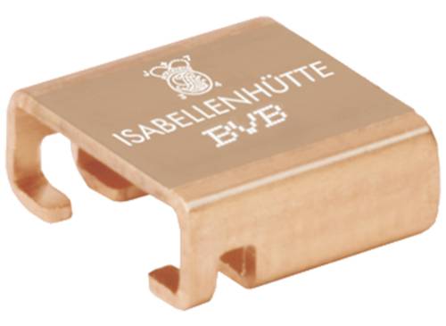 Résistance 'Isabellenhütte' avec boîtier en cuivre. Composant électronique pour la mesure du courant dans les circuits électriques.