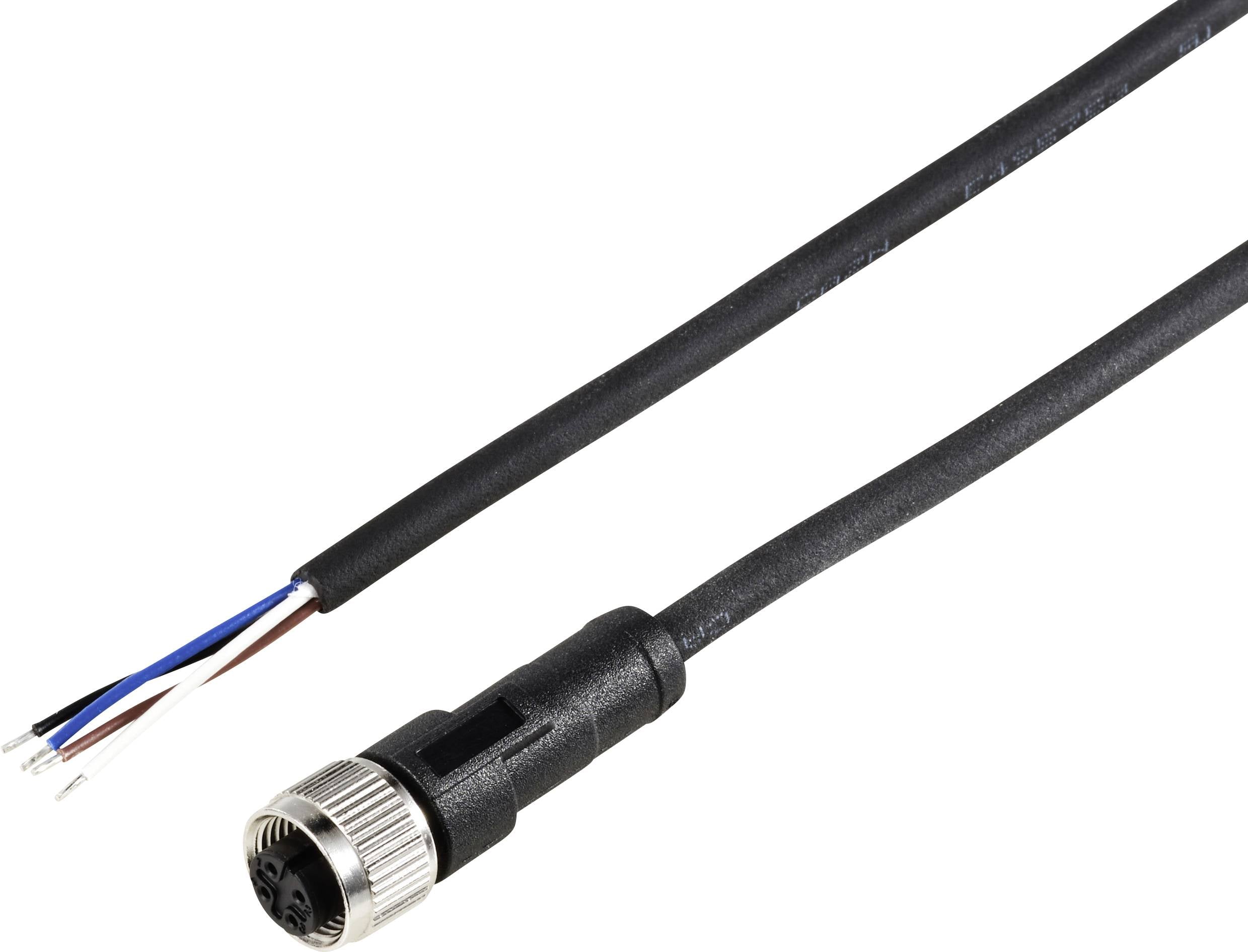TRU COMPONENTS TC-12833000 Câble de raccordement M12 femelle, droit 2 m Nombre de pôles: 4 1 pc(s)