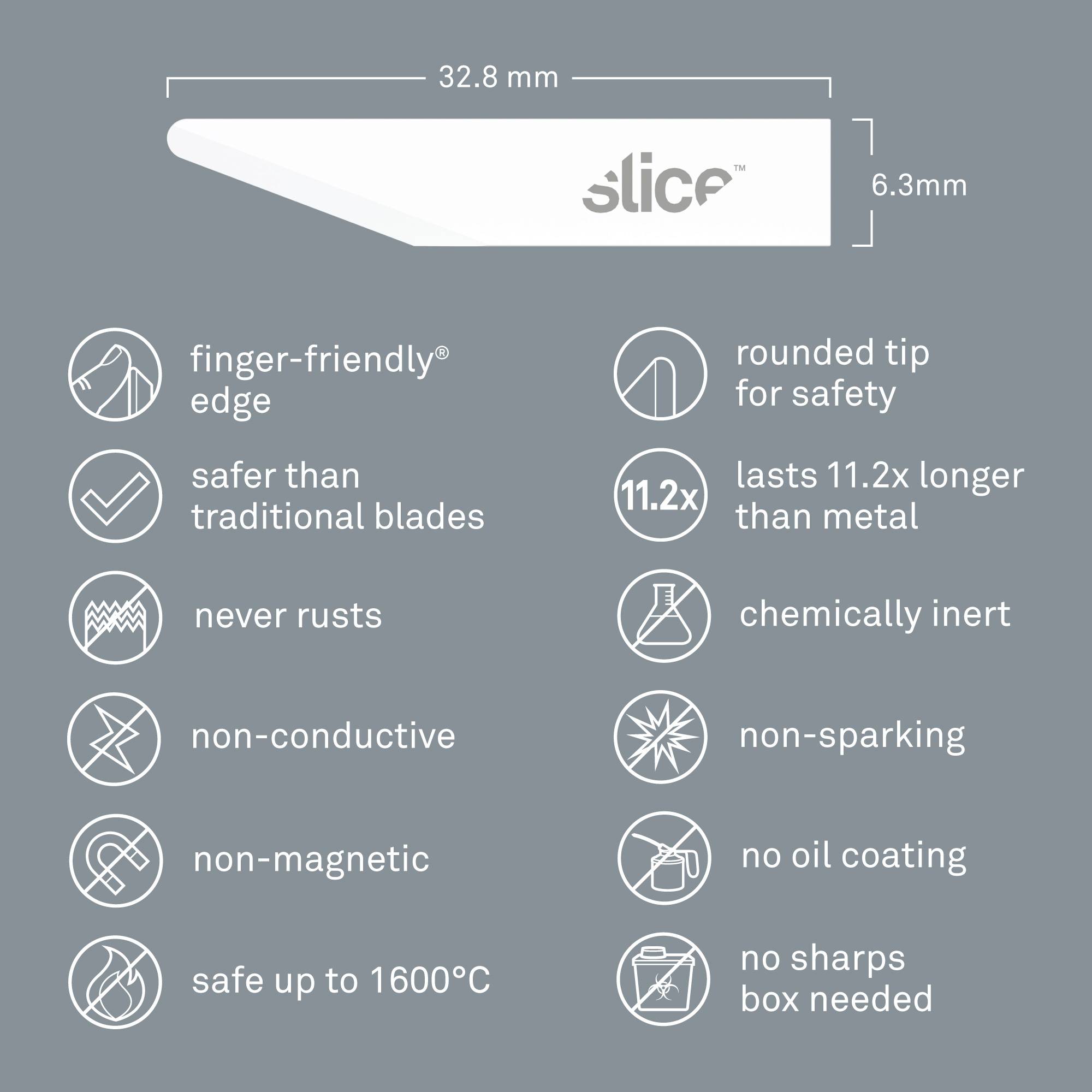 Slice 10518 Lames de rechange en céramique, tranchant droit, arrondies 4 pc(s)-4