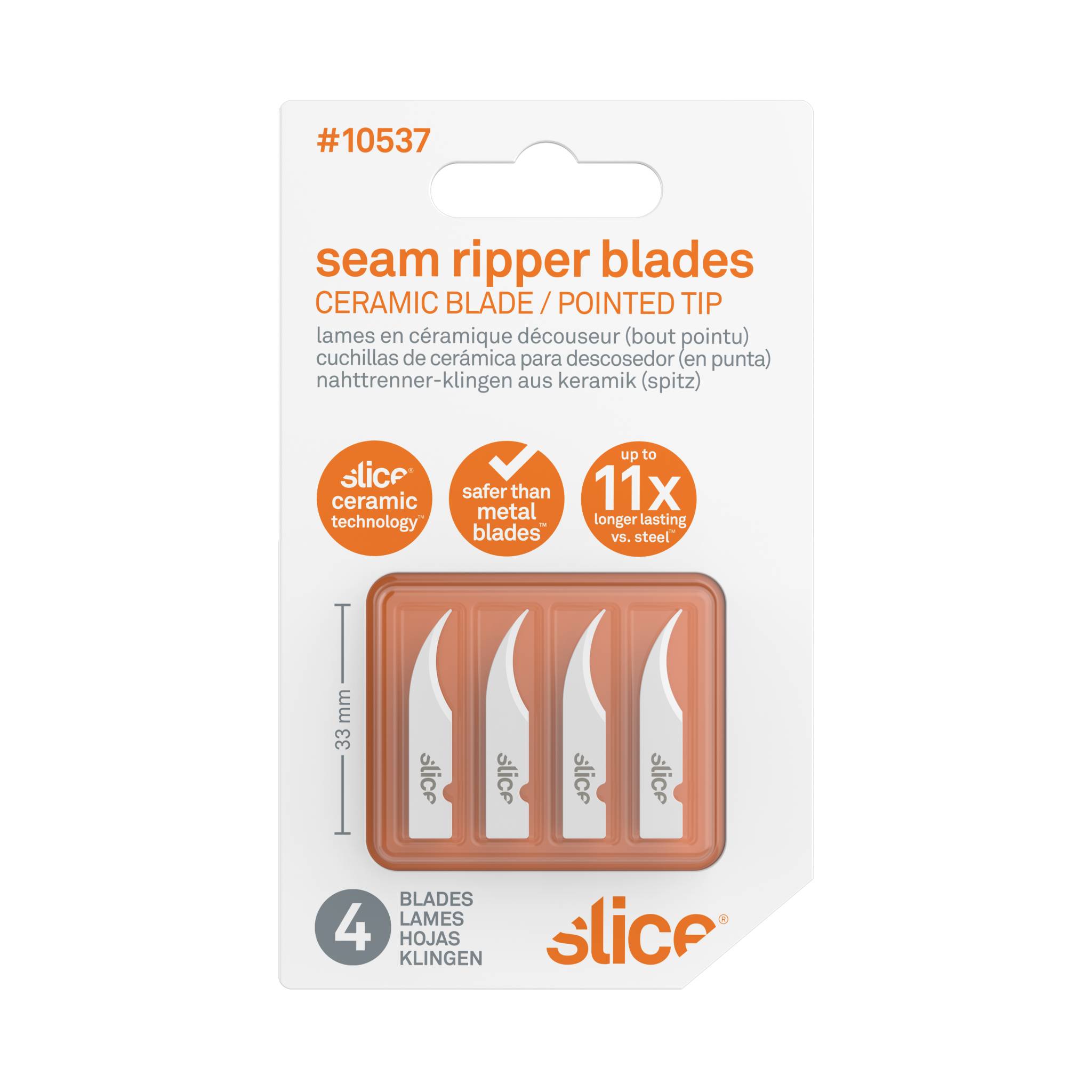 Slice 10537 Lames de rechange en céramique, bec de sueur pointue 4 pc(s)-5