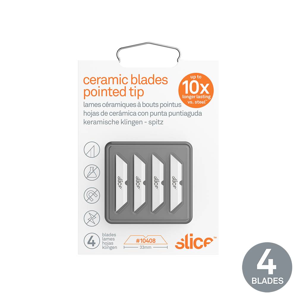 Slice 10408 Lames de rechange en céramique, coins pointues 4 pc(s)-4