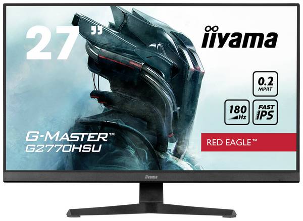 Moniteur gaming Iiyama G-MASTER Red Eagle G2770HSU-B6  CEE D (A - G) 68.6 cm 27 pouces  1920 x 1080 pixels 16:9 0.2 ms HDMI™, DisplayPort, casque (jack 3,5 mm), USB 3.1 (Gen 1) IPS LCD
