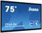 Affichage du moniteur iiyama ProLite de 75 pouces, modèle TE7514MIS-B2AG, avec fonction tactile (50 points de contact) et support EDLA.
