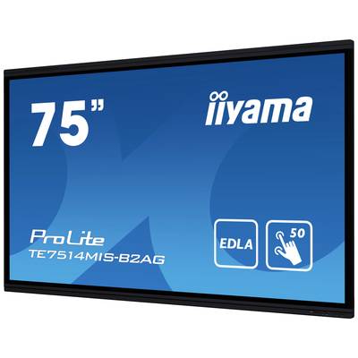 Écran interactif 'iiyama ProLite TE7514MIS-B2AG', 75 pouces ; adapté aux présentations et au tactile jusqu'à 50 points.