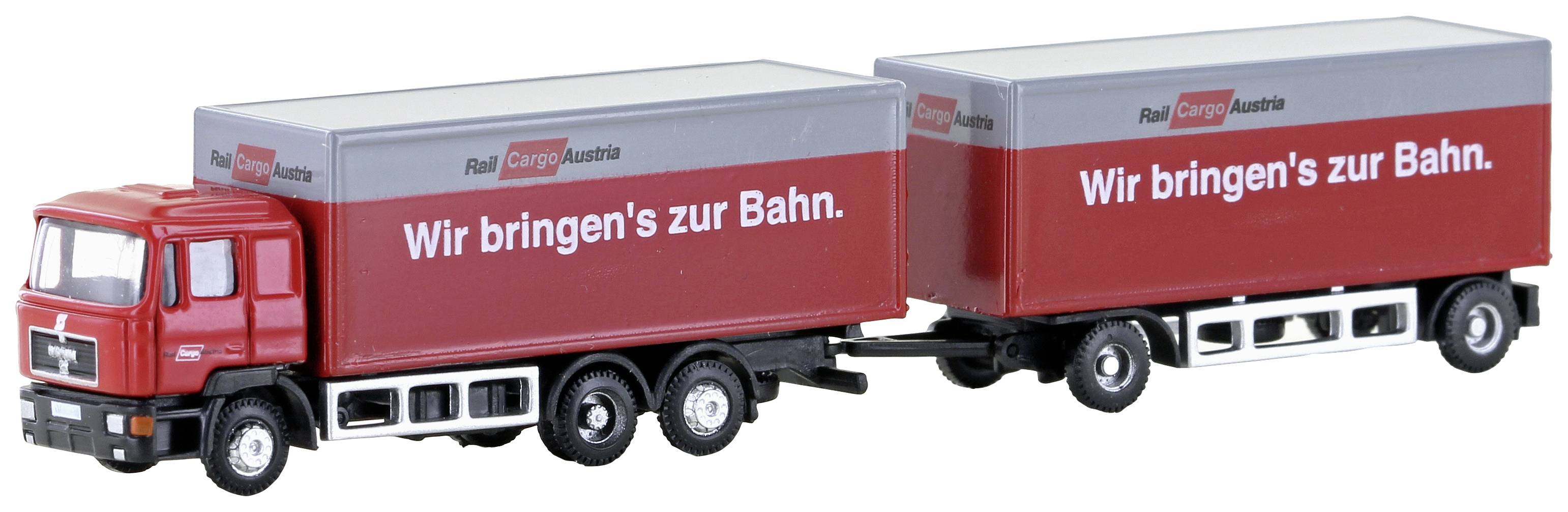 Minis by Lemke LC4608 N Modèle réduit de camion MAN Train suspendu à 3 essieux F90 rail Cargo Austria (ÖBB)