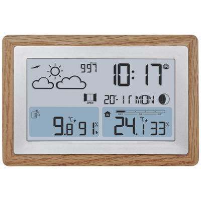 Affichage numérique météo avec l'heure (10:17), la date (20-11, lundi), la température (9,8°C à l'intérieur, 24,1°C à l'extérieur) et l'humidité (33% à l'extérieur, 91% à l'intérieur).