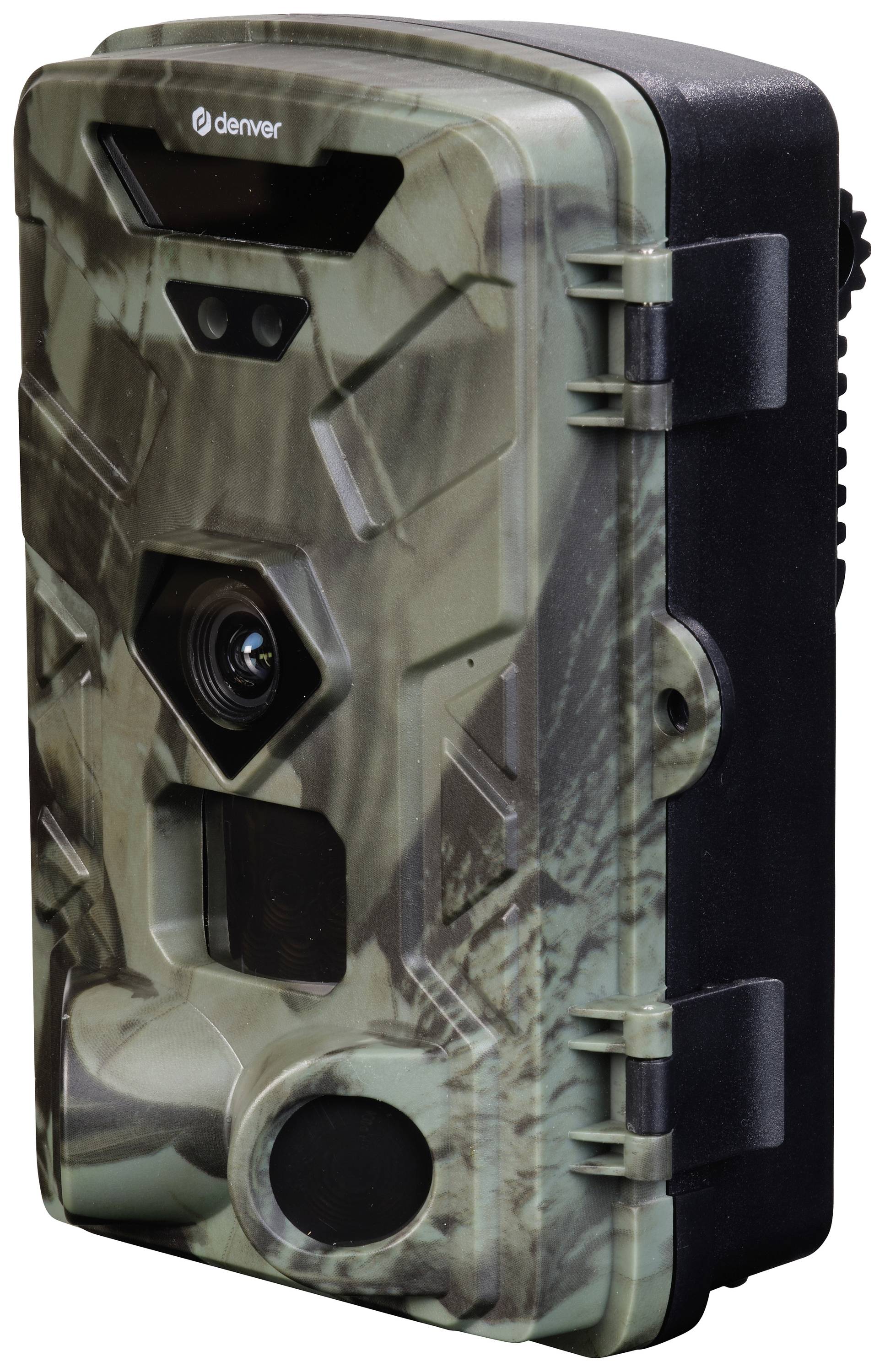 Une caméra de faune camouflée avec plusieurs objectifs et capteurs, adaptée à la surveillance des animaux dans leur environnement naturel.