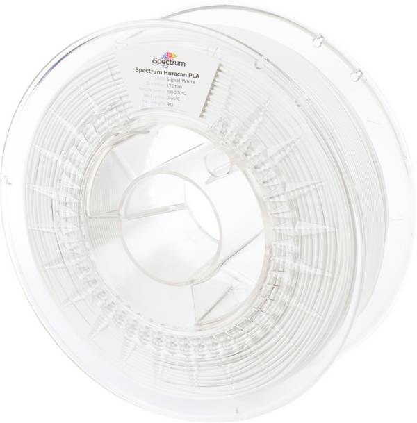 Spectrum Filaments 80929 Huracan PLA SIGNAL WHITE Filament PLA filament haute vitesse, vitesse d'extrusion élevée 1.75 mm 1000 g blanc signal  1 pc(s)