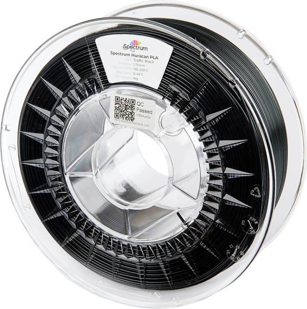 Spectrum Filaments 80930 Huracan PLA TRAFFIC BLACK Filament PLA filament haute vitesse, vitesse d'extrusion élevée 1.75 mm 1000 g noir  1 pc(s)