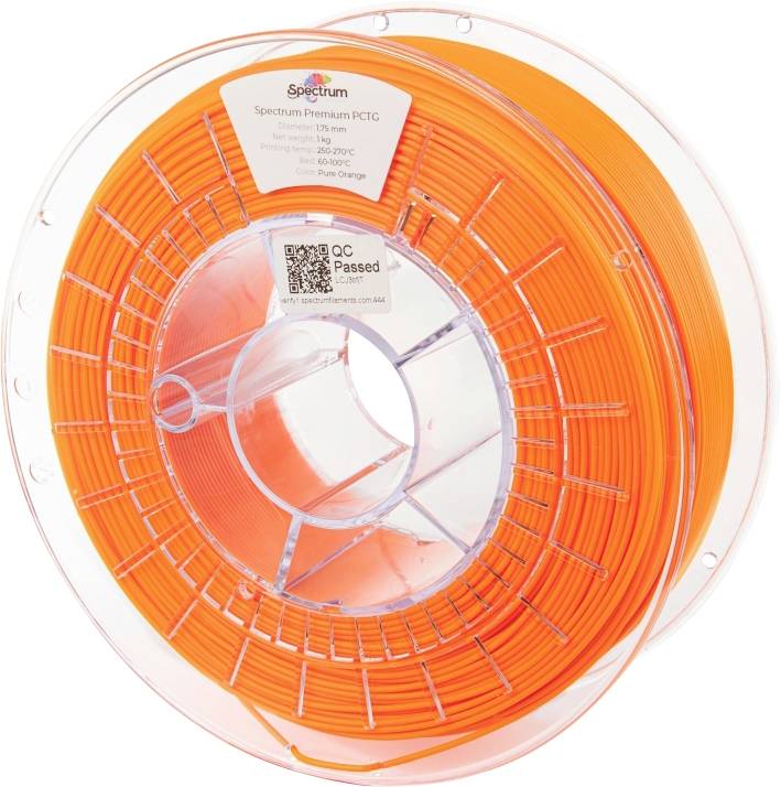 Spectrum Filaments 80662 Premium PCTG Filament PCTG résistant aux produits chimiques, inodore 1.75 mm 1000 g orange pur,