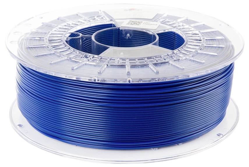 Une bobine de filament bleu pour imprimante 3D.