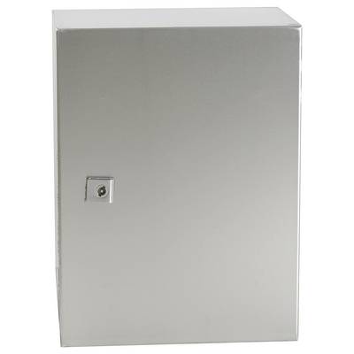 Armoire métallique grise avec un verrou carré en bas à gauche de la porte.