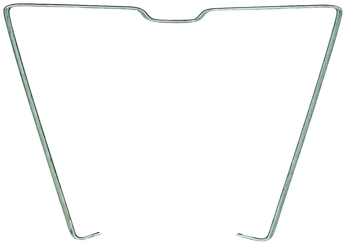 Un support d'étagère plié en V en fil métallique pour suspension.