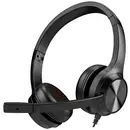 Creative Chat USB, Micro-casque supra-auriculaire filaire Stereo noir volume réglable, mise en sourdine du microphone
