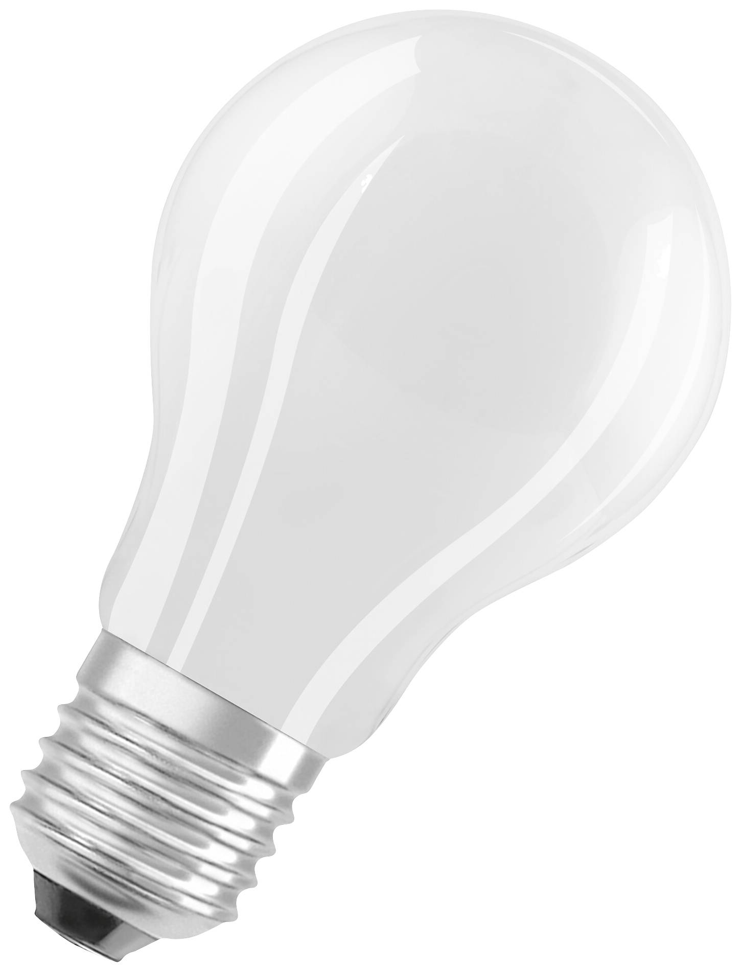 Ampoule devant un fond blanc, présentant une forme classique avec un culot métallique, représentant l'éclairage ou les idées.
