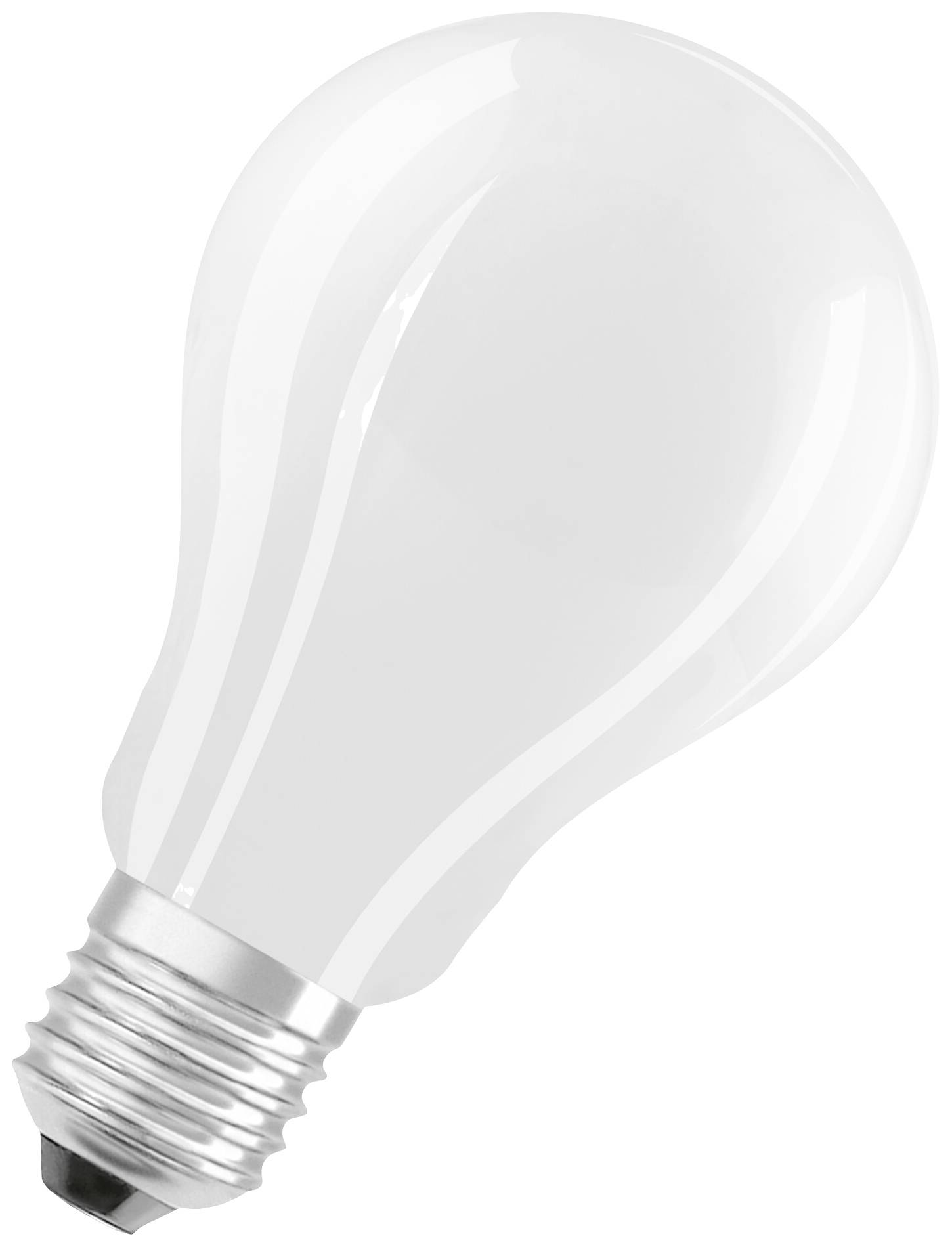 Ampoule standard avec douille métallique sur fond blanc.