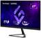 Moniteur de jeu de ViewSonic, 27 pouces, avec technologie IPS, taux de rafraîchissement de 180 Hz, et temps de réponse de 1 ms, sur un fond violet-bleu.