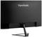 Un moniteur noir ViewSonic avec un support fin et moderne, vu de dos.